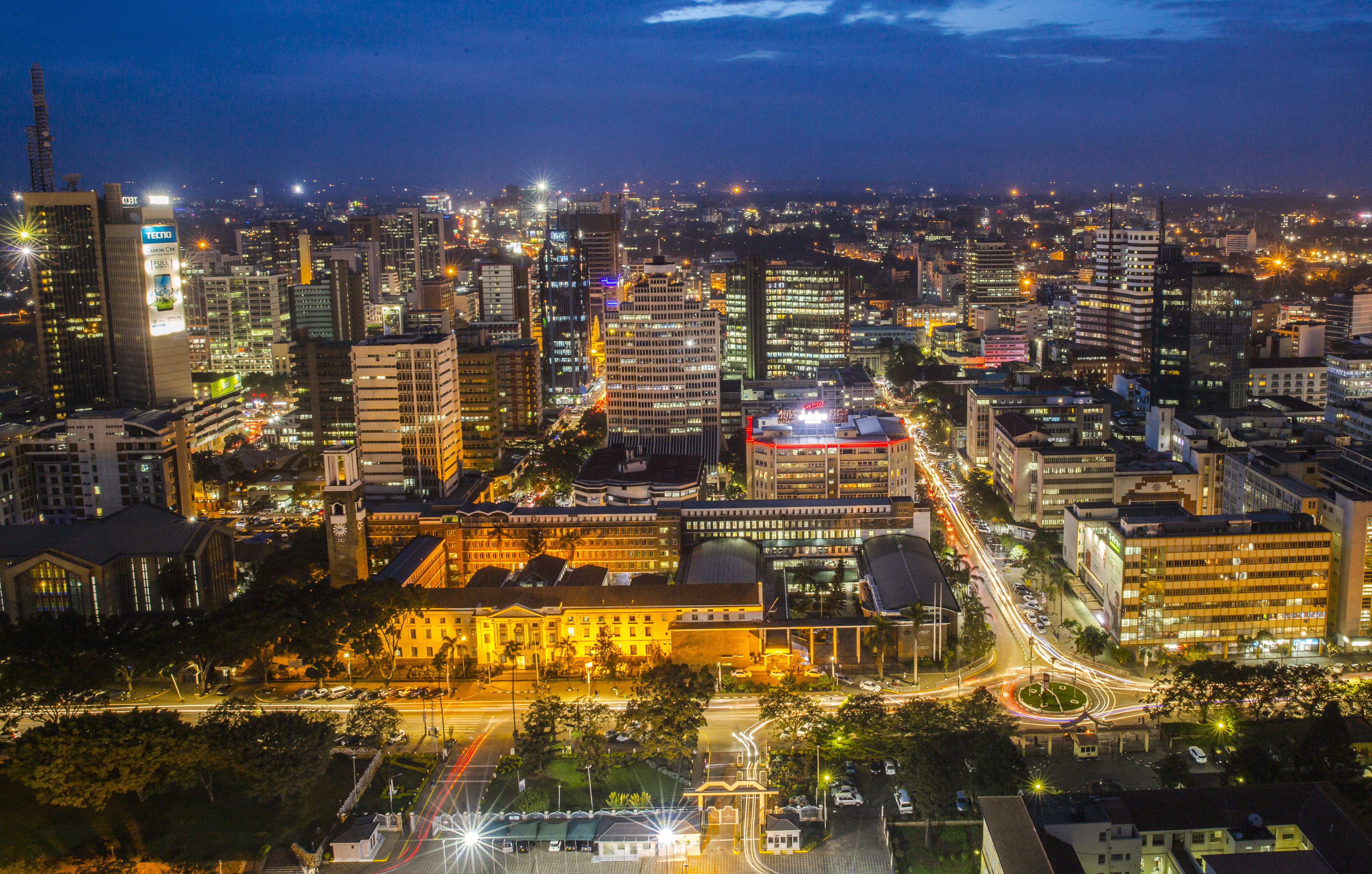 Nairobi skyline at night