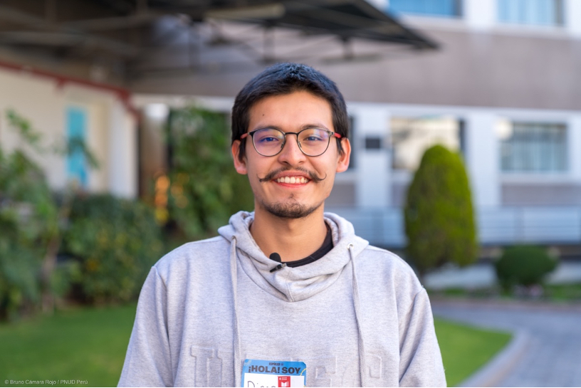 Diego Salazar, 19, Business Administration student at a Hackathon in Arequipa.
